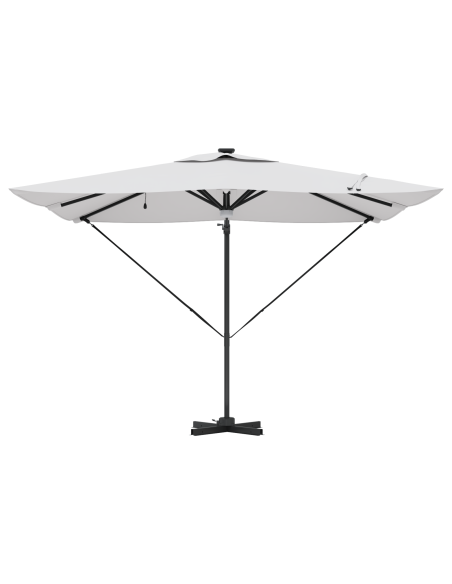 Кантилевер Roma чадър с LED Пясък 286x285x270 см Алуминий