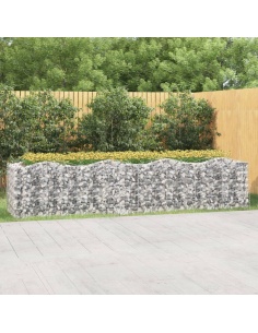 Извит габион повдигната леха 400x100x100 см поцинковано желязо