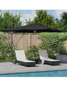Кантилевер Roma чадър с LED Черен 286x285x270 см Алуминий
