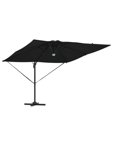 Кантилевер Roma чадър с LED Черен 286x285x270 см Алуминий