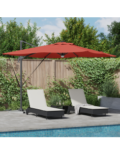 Кантилеверен чадър Roma с LED терикота 286x285x270 см Алуминий