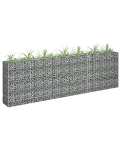 Габион повдигната леха, поцинкована стомана, 270x30x90 cм