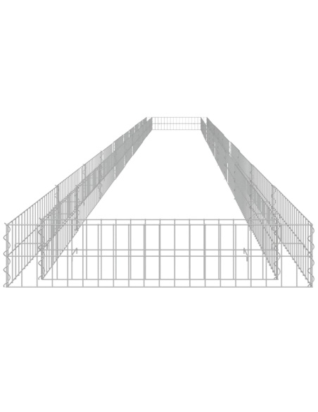 Габион повдигната леха, поцинкована стомана, 1000x100x20 cм