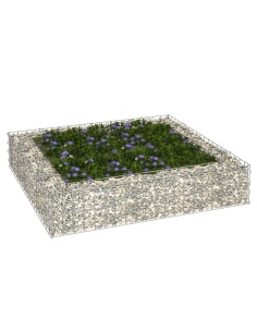 Габион повдигната леха, поцинкована стомана, 100x100x20 см