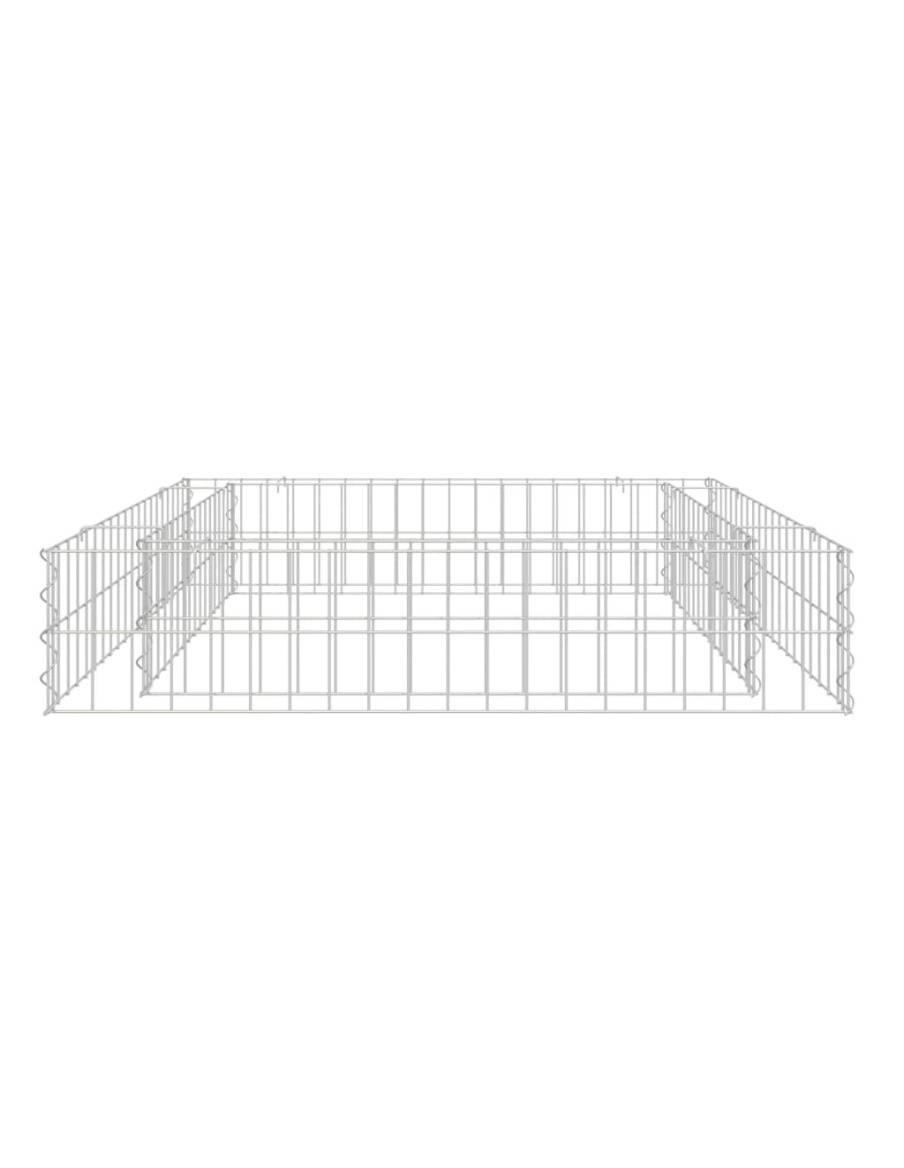Габион повдигната леха, поцинкована стомана, 100x100x20 см