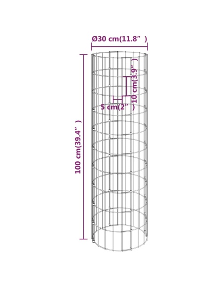 Габион кръгли повдигнати лехи, 4 бр, Ø30x50/100/150/200 см