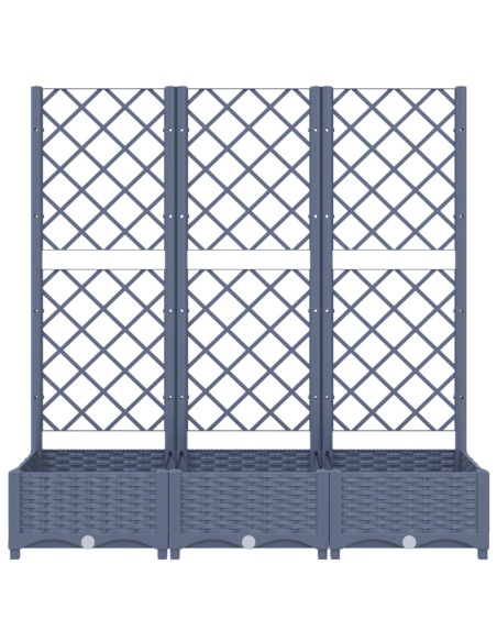 Градински сандък с пергола, синьо сив, 120x40x121,5 см, PP