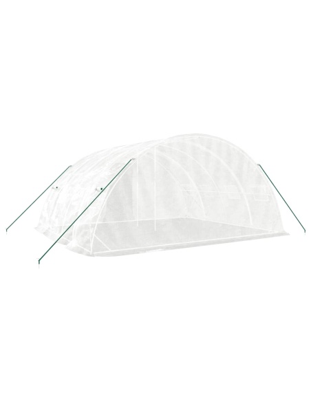 Оранжерия със стоманена рамка бяла 20 м² 5x4x2,3 м