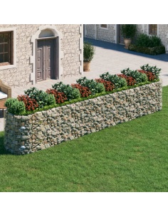 Габион повдигната леха, поцинковано желязо, 600x100x100 cм