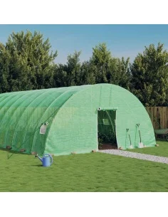 Оранжерия със стоманена рамка зелена 48 м² 8x6x2,85 м