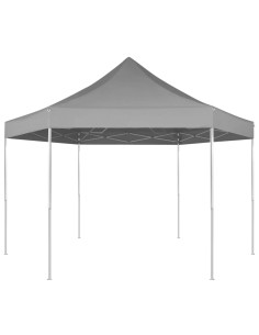 Шестоъгълна pop-up сгъваема шатра, сива, 3,6x3,1 м