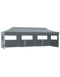 Сгъваема шатра с 5 странични стени, 3x9 м, антрацит