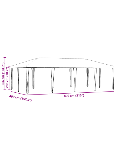 Парти шатра Антрацит 8x4 м PE
