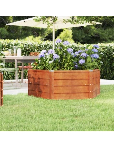 Градинска повдигната леха ръждив 129x129x45см кортенова стомана