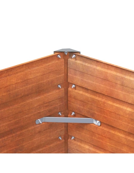 Градинска повдигната леха ръждив 129x129x45см кортенова стомана