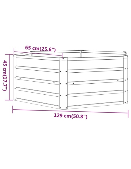 Градинска повдигната леха ръждив 129x129x45см кортенова стомана