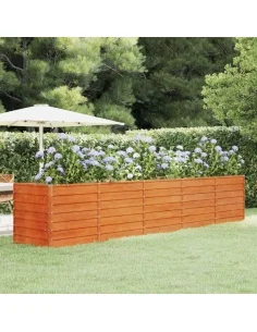 Градинска повдигната леха ръждив 400x80x77 см кортенова стомана