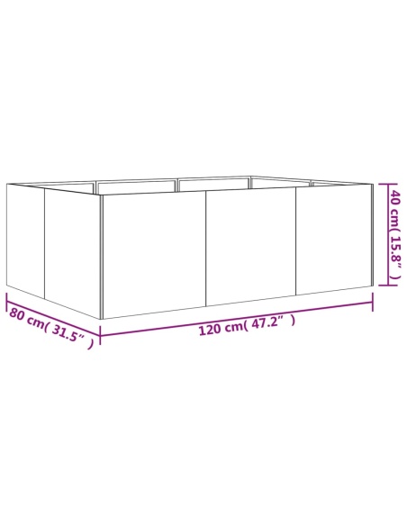 Градинска повдигната леха 120x80x40 см кортенова стомана