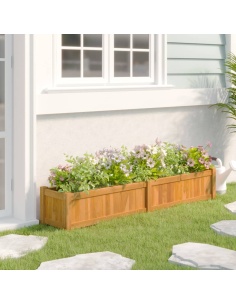 Повдигната леха 150x30x25 см тиково дърво масив