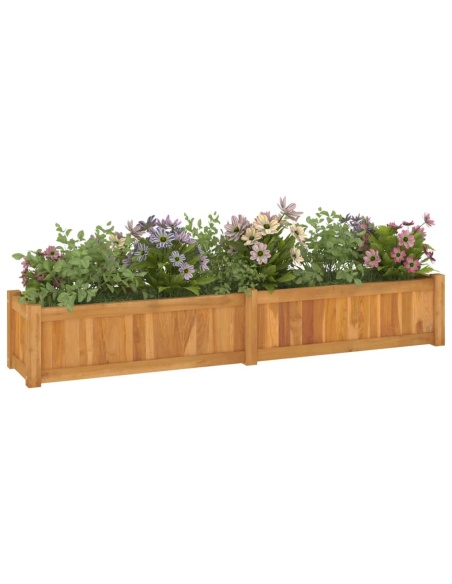 Повдигната леха 150x30x25 см тиково дърво масив