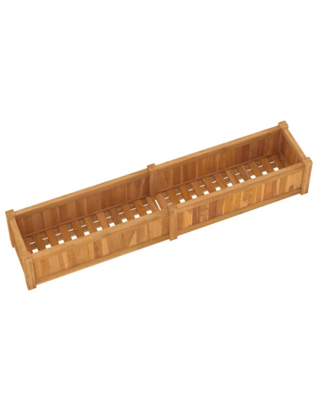 Повдигната леха 150x30x25 см тиково дърво масив