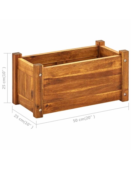 Градинска повдигната леха, акациево дърво, 50x25x25 см