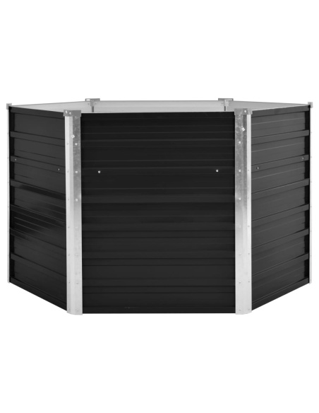 Повдигната леха антрацит 129x129x77 см поцинкована стомана