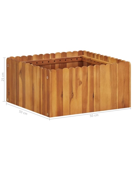 Градинска повдигната леха, 50x50x25 см, акациево дърво масив