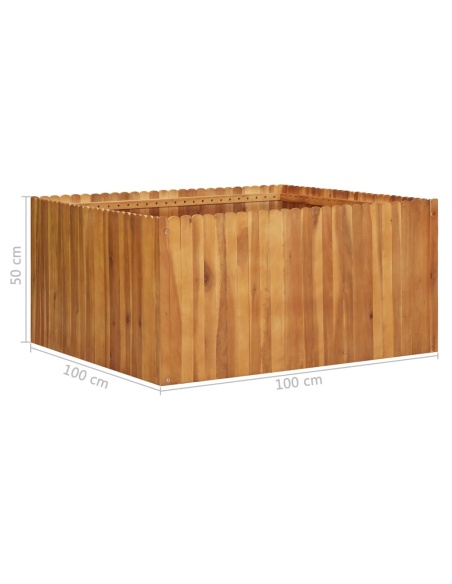 Градинска повдигната леха, 100x100x50 см, акациево дърво масив