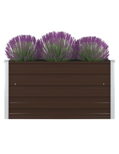 Повдигната леха, 100x100x45 см, поцинкована стомана, кафява
