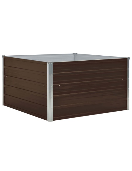 Повдигната леха, 100x100x45 см, поцинкована стомана, кафява