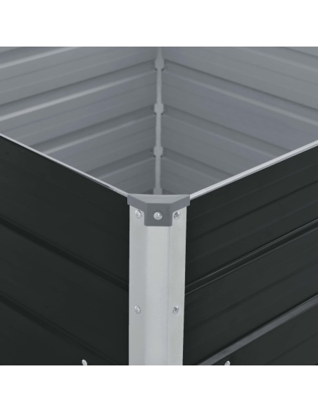 Повдигната леха, 100x100x45 см, поцинкована стомана, кафява