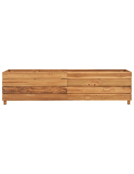 Повдигната леха 150x40x38 см рециклирано тиково дърво и стомана