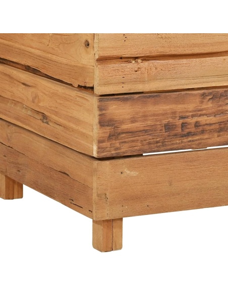 Повдигната леха 150x40x38 см рециклирано тиково дърво и стомана