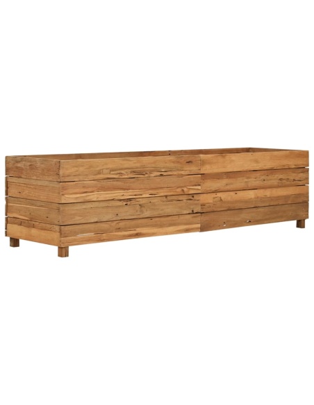 Повдигната леха 150x40x38 см рециклирано тиково дърво и стомана