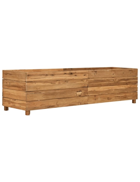 Повдигната леха 150x40x38 см рециклирано тиково дърво и стомана