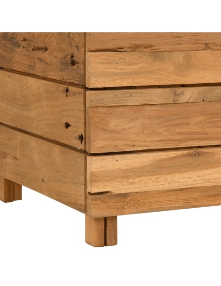 Повдигната леха 50x40x38 см рециклирано тиково дърво и стомана