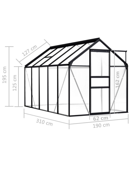 Оранжерия, антрацит, алуминий, 5,89 м³