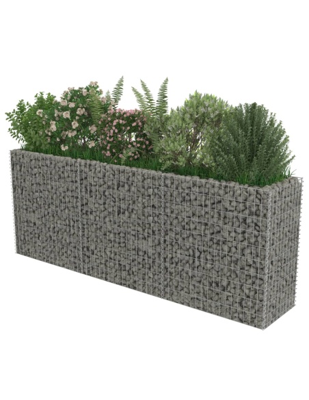 Габион повдигната леха, поцинкована стомана, 270x50x100 cм