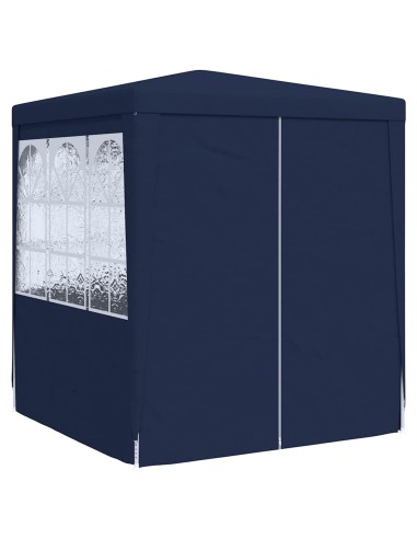 Професионална парти шатра със стени 2x2 м синя 90 г/м²