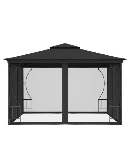 Градинска шатра с мрежи, 300x300x265 см, антрацит
