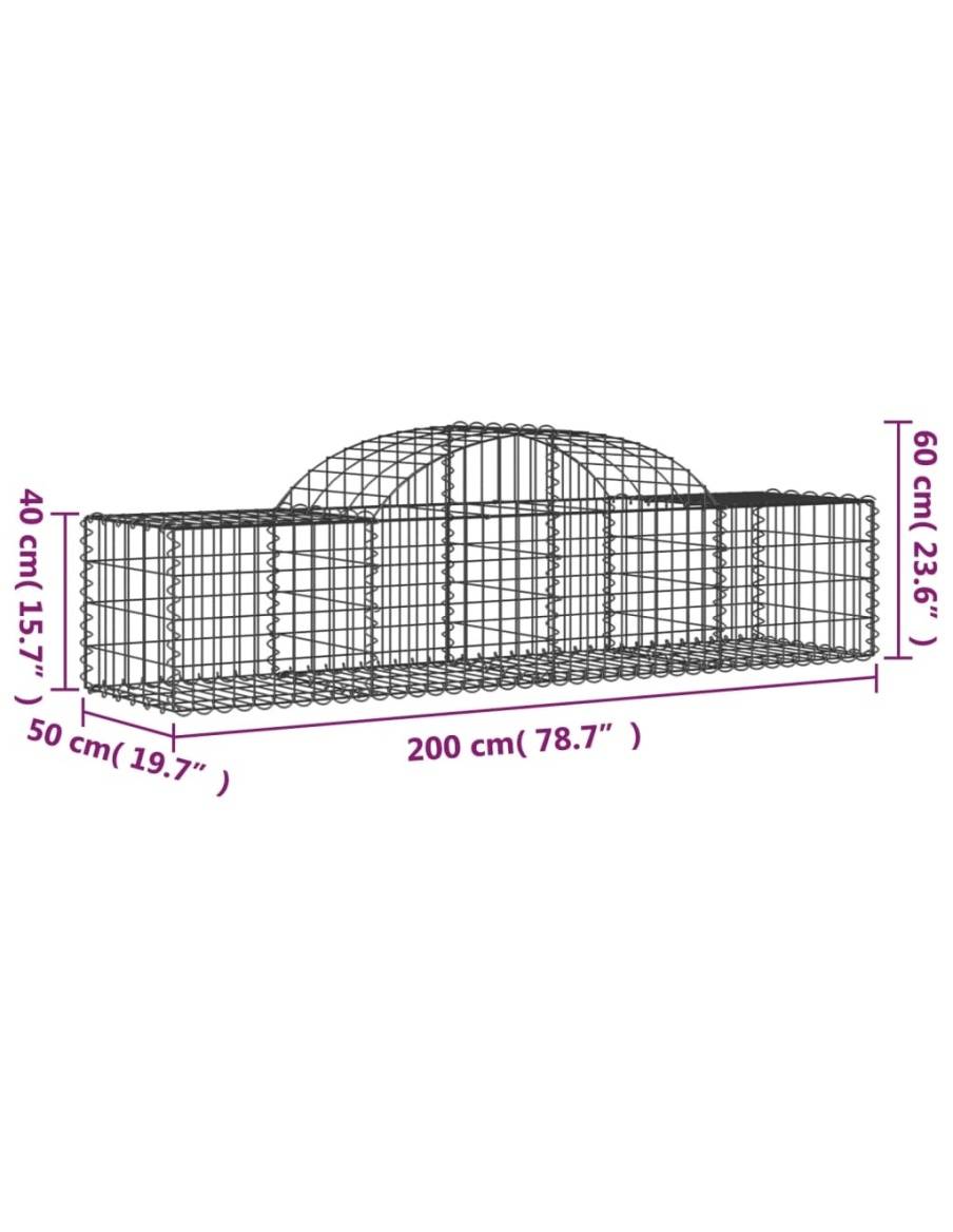 Дъговидна габионна кошница 200x50x40/60 см поцинковано желязо