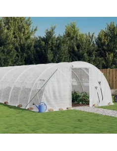 Оранжерия със стоманена рамка бяла 24 м² 6x4x2 м