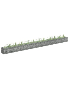 Габион повдигната леха, поцинкована стомана, 450x30x30 cм