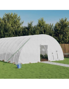 Оранжерия със стоманена рамка бяла 36 м² 6x6x2,85 м