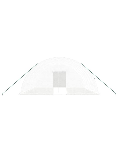 Оранжерия със стоманена рамка бяла 36 м² 6x6x2,85 м