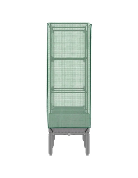 Повдигнато легло с оранжерия калъф, ратанов вид, 80x40x140 см