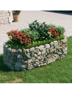 Габион повдигната леха, поцинковано желязо, 200x100x50 cм