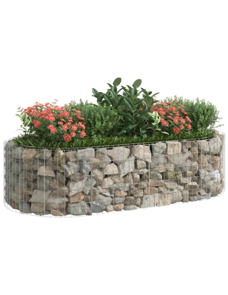 Габион повдигната леха, поцинковано желязо, 200x100x50 cм