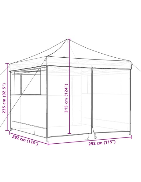Сгъваема парти шатра pop-up с 4 странични стени теракота